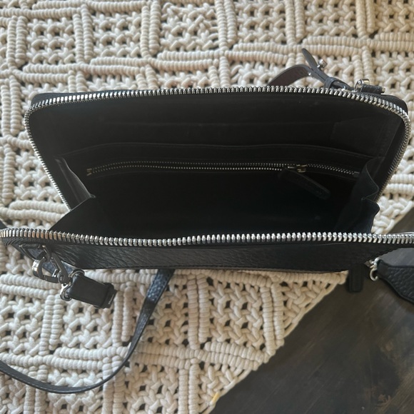 MACKAGE Black Roni Pebbled Leather Structured Crossbody Bag Like New - Picture 10 of 16